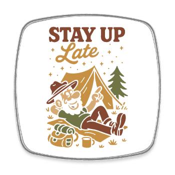Funny Camping Camper Starry Sky - Square fridge magnet - white - Front