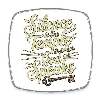 Silence – God Speaks Design - Viereckiger Kühlschrankmagnet - Weiß - Vorne