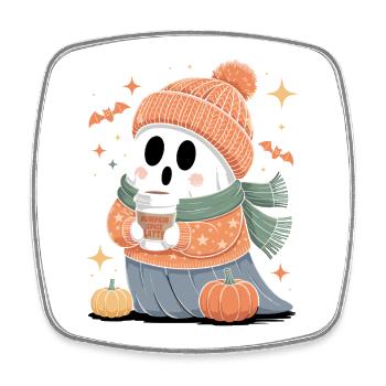 Geist Niedliche Halloween Herbst - Viereckiger Kühlschrankmagnet - Weiß - Vorne