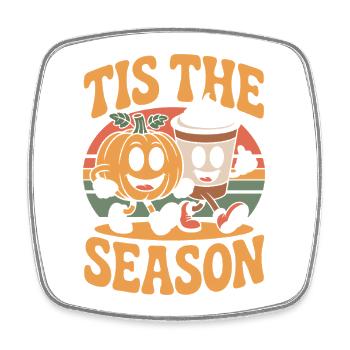 Tis The Season Football Fall Design - Square fridge magnet - white - Front