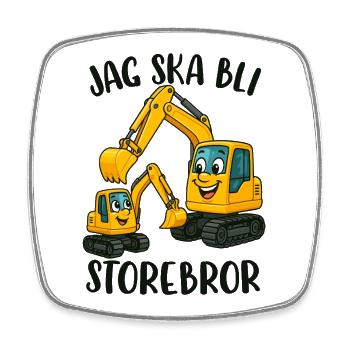 Großer Bruder, ich werde ein großer Bruder - Bagger - Viereckiger Kühlschrankmagnet - Weiß - Vorne