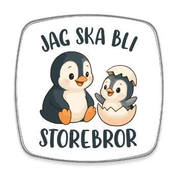 Großer Bruder, ich werde ein großer Bruder - Pinguin - Viereckiger Kühlschrankmagnet - Weiß - Vorne