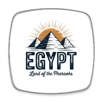 Terre des pharaons Pyramide d'Égypte - Magnet carré - blanc - Devant