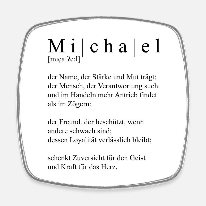 Name abstrakt Typografisch Schwarz Michael - Viereckiger Kühlschrankmagnet - Weiß