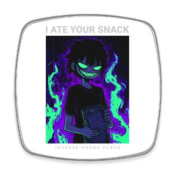 Dark Phonk Anime Creepy I Ate Your Snack - Viereckiger Kühlschrankmagnet - Weiß - Vorne
