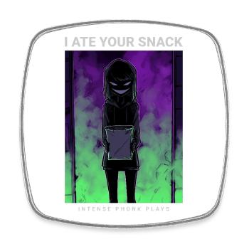 Gruseliges Anime Phonk I Ate Your Snack - Viereckiger Kühlschrankmagnet - Weiß - Vorne