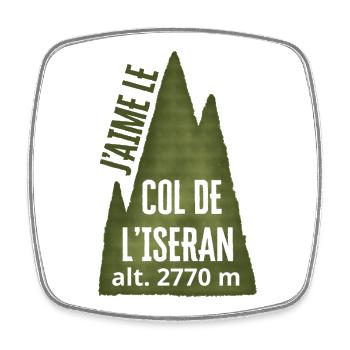 COL DE L’ISERAN ALT 2770 meters - Square fridge magnet - white - Front