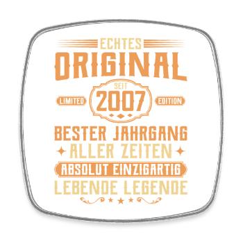 Genuine original since 2007 - 18th birthday - Square fridge magnet - white - Front