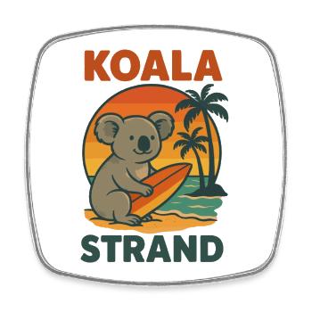 Koala Surfing Sonntagsurlaub Strand Urlaub Retro - Viereckiger Kühlschrankmagnet - Weiß - Vorne