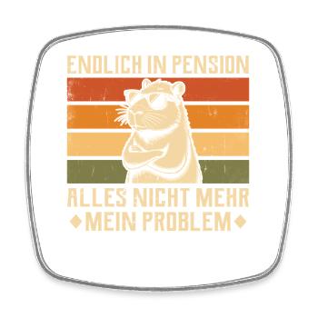 Enfin à la retraite - Capybara vintage - Retraité - Magnet carré - blanc - Devant