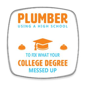 Heating Engineer Heating Construction Plumber Plumber - Square fridge magnet - white - Front