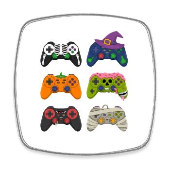 Spooky Scary Video Game Controller Halloween Gamer - Viereckiger Kühlschrankmagnet - Weiß - Vorne