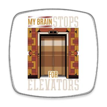 Elevator toddler & kids - Square fridge magnet - white - Front