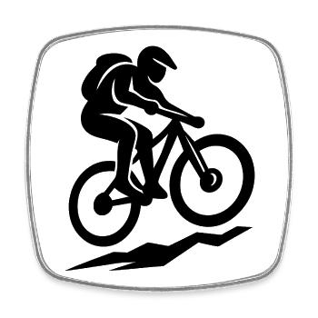 Cycliste de montagne aventureux - Magnet carré - blanc - Devant