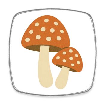 Charming mushroom illustration for nature lovers - Square fridge magnet - white - Front