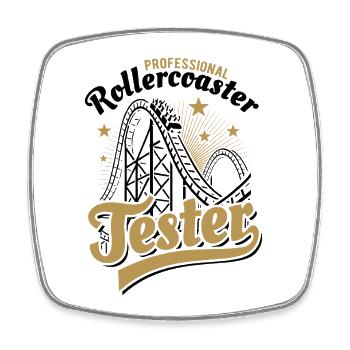 Professional Rollercoaster Tester - Viereckiger Kühlschrankmagnet - Weiß - Vorne