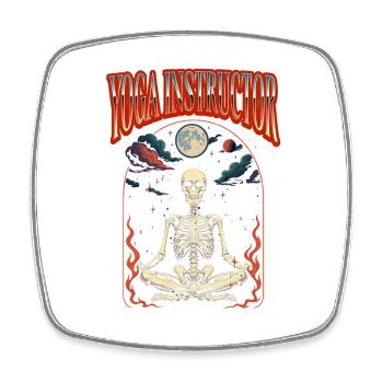 Yogalehrer Halloween Tarot - Viereckiger Kühlschrankmagnet - Weiß - Vorne