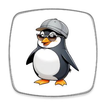 Cool Pingu with style - Square fridge magnet - white - Front