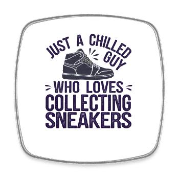 Chilled Sneaker Collector Print - Square fridge magnet - white - Front