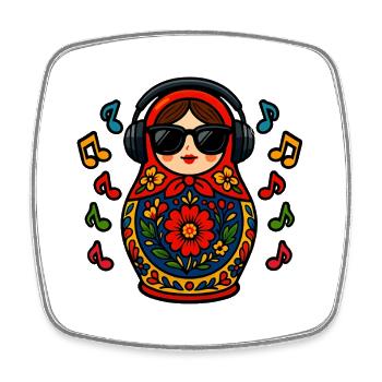 Russian Matryoshka Music Russia Russian - Square fridge magnet - white - Front