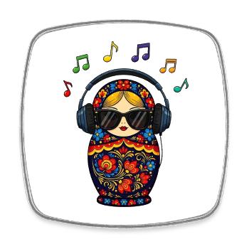 Russian Matryoshka Music Russia Russian - Square fridge magnet - white - Front