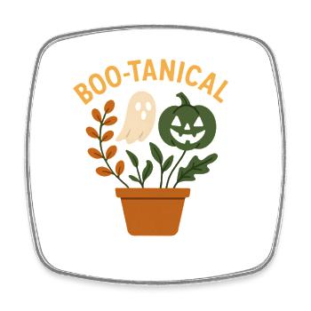 Lustiges Halloween Pflanzenmotiv - Viereckiger Kühlschrankmagnet - Weiß - Vorne