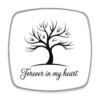 Eternal Heart Tree Design - Square fridge magnet - white - Front