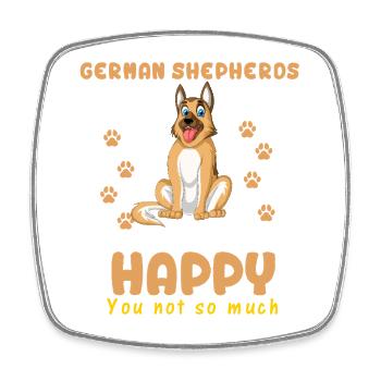 German Shepherd Happiness - Square fridge magnet - white - Front