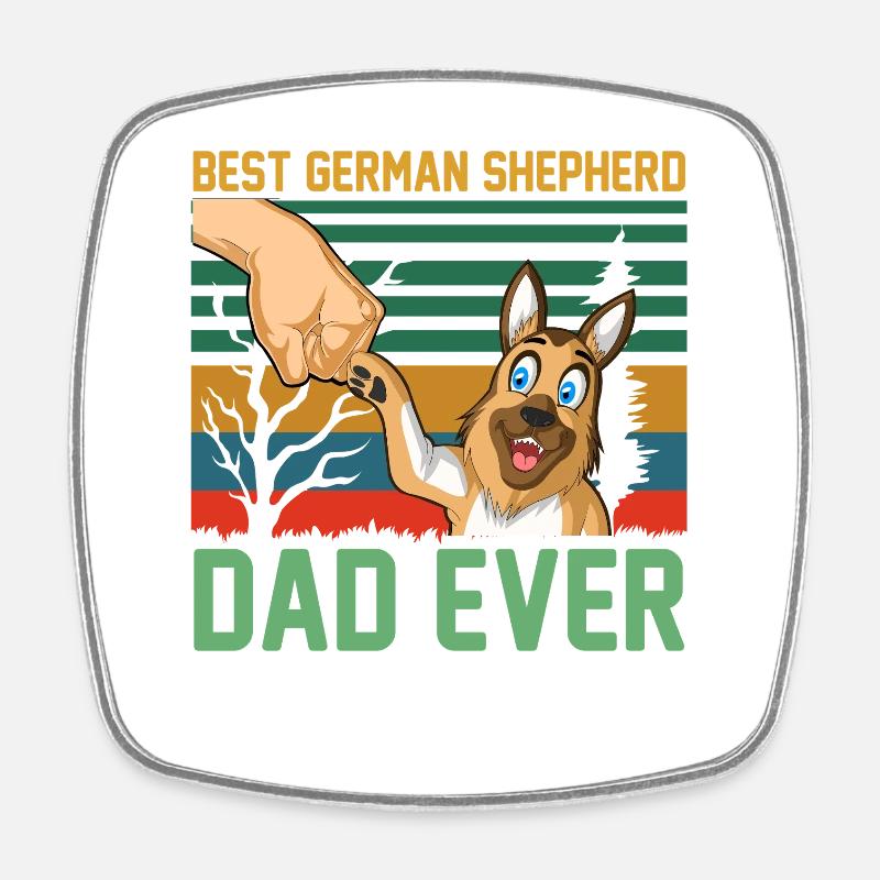 Best German Shepherd Dad - Square fridge magnet - white