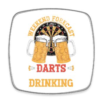 T-shirt à boire de fléchettes à bière - Magnet carré - blanc - Devant
