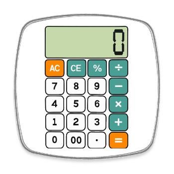 Number Day Minimalist Digital Calculator Design - Square fridge magnet - white - Front