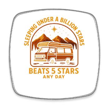 Sleeping under a billion stars Van Camping - Square fridge magnet - white - Front