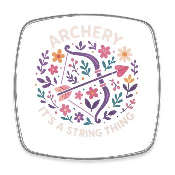 Archery A Matter of the Bowstring Archer - Square fridge magnet - white - Front