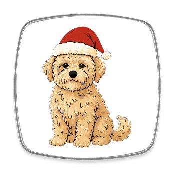 Maltipoo Weihnachten – Niedlicher Hund 🎅 - Viereckiger Kühlschrankmagnet - Weiß - Vorne