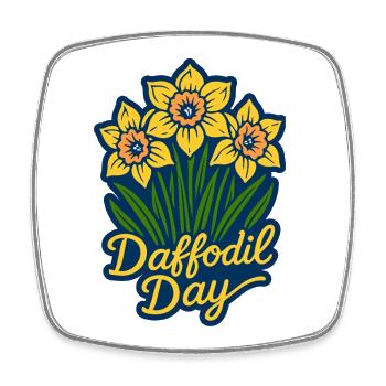 Daffodil Day - Cancer Awareness Tag - Square fridge magnet - white - Front