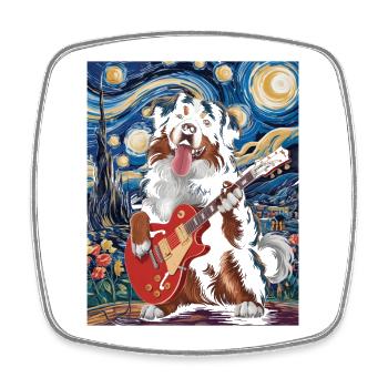 Hunde Starry Night Stil - Viereckiger Kühlschrankmagnet - Weiß - Vorne