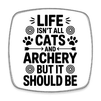 Bogenschießen Spruch Katzen Bogenschießen Geschenk - Viereckiger Kühlschrankmagnet - Weiß - Vorne