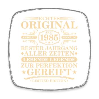 Original since 1985 Vintage - 40th Birthday - Square fridge magnet - white - Front