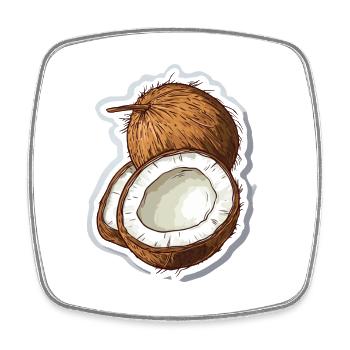 Kokosnuss Coconut - Viereckiger Kühlschrankmagnet - Weiß - Vorne