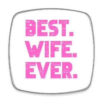Meilleure épouse jamais mariée couple femme cadeau - Magnet carré - blanc - Devant