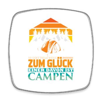 Camper Camping Wohnwagen Spruch - Viereckiger Kühlschrankmagnet - Weiß - Vorne