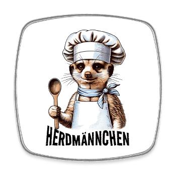 Gastronomy Gastro Chef Outfit Herdmännchen Lustig - Square fridge magnet - white - Front