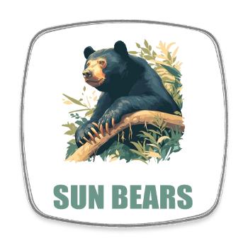 Sun Bear Malay Bear - Square fridge magnet - white - Front