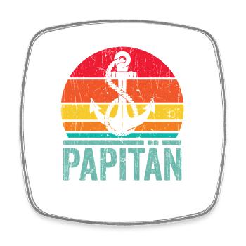 Nautischer Papitan Retro Design - Viereckiger Kühlschrankmagnet - Weiß - Vorne