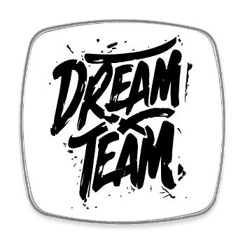Dream Team - Square fridge magnet - white - Front