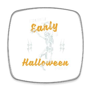 Halloween Skeleton with Power Pose - Square fridge magnet - white - Front