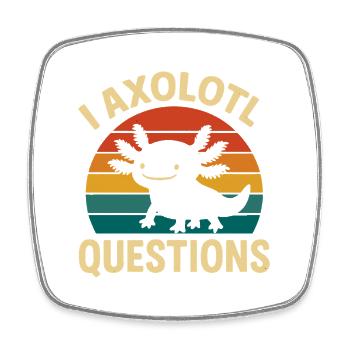 Axolotl - Square fridge magnet - white - Front
