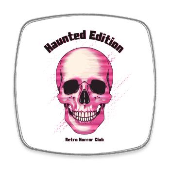 Retro Horror Skull - Square fridge magnet - white - Front
