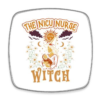 NICU Krankenschwester The NICU Nurse Witch - Square fridge magnet - white - Front