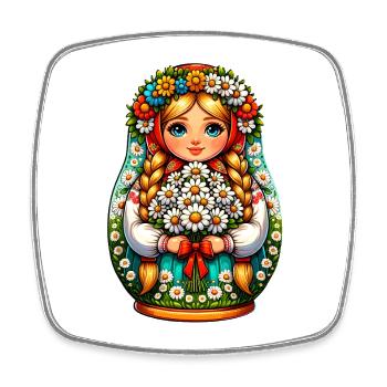  Matroschka auf russisch Matryoshka Doll Russian - Viereckiger Kühlschrankmagnet - Weiß - Vorne